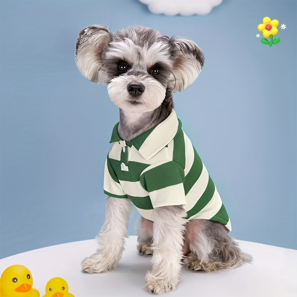 Dog Shirts 5-Pack Striped Breathable T-Shirts for Small Dogs & Cats – Soft Puppy Sweatshirt Costumes for Chihuahua, Poodle, Teacup Breeds, Boys & Girls, Sizes XS–4XL