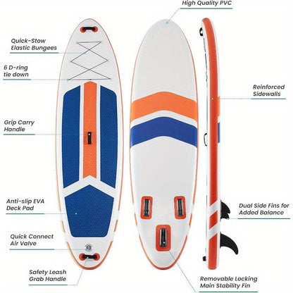 Ultralight Inflatable SUP Board Wide Stable Design Non-Slip EVA Deck Portable Quick-Dry All-Season Performance for All Skill Levels Beginners Adults