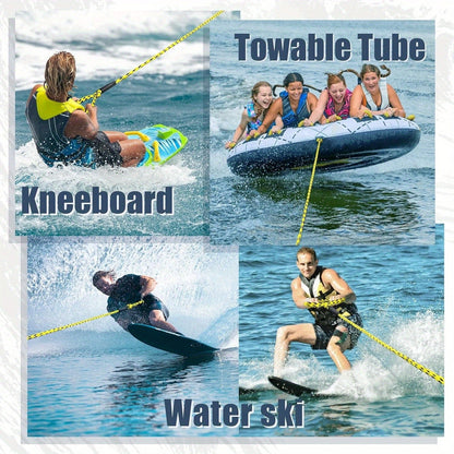 Floating Tow Rope 60ft for Towable Tubes, 2000 lbs, Green Blue