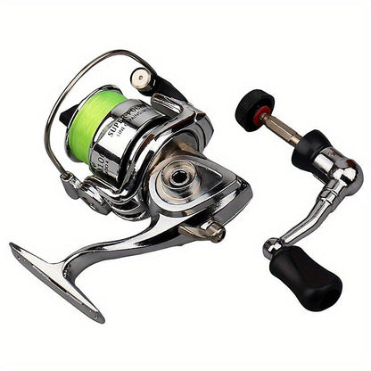 Mini 100 Spinning Fishing Reel – 4.3:1 High-Speed Gear Ratio, Aluminum Alloy Body, Interchangeable Rocker Arm, Ambidextrous, Includes 109 Yards of Line – Lightweight Reel for Freshwater & Saltwater Fishing