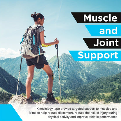 Kinesiology Tape Hypoallergenic 2 Rolls – 2" × 16.4ft Uncut DIY, Elastic Athletic Sports Tape for Joint Support, Breathable & Skin-Friendly