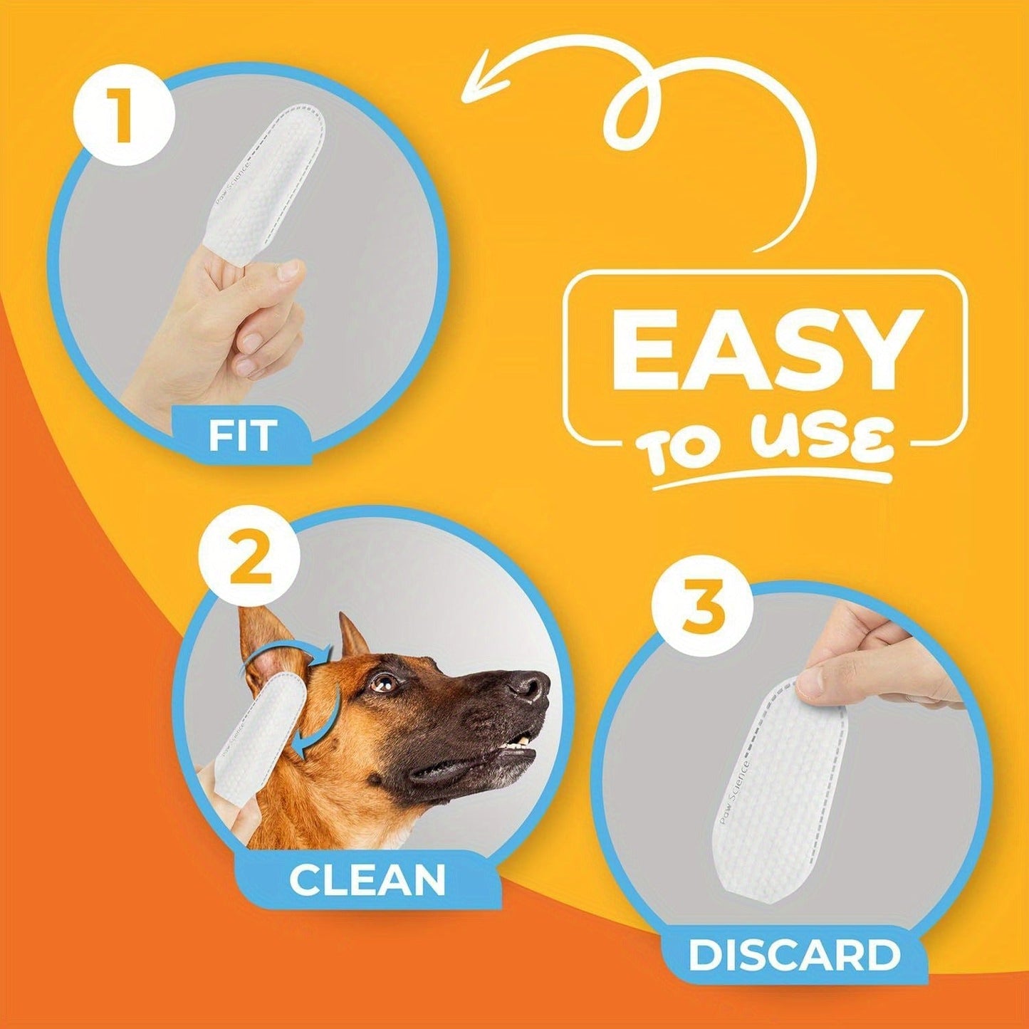 Pet Cleaning Wipes for Dogs & Cats - Ear Wipes Eye Wipes Dental Wipes Teeth Cleaning Kit, Soothing Deodorizing Itch Relief Coconut Scent, Gentle Daily Hygiene Wipes for All Breed Sizes