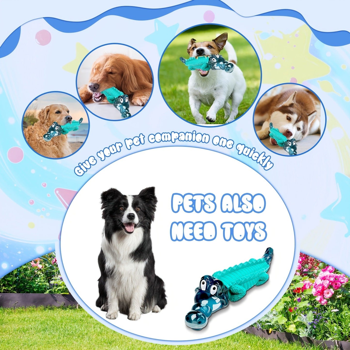Indestructible Dog Chew Toy for Large & Medium Dogs - Tough Rubber Crocodile Chew Toy with Milk Flavor & Dental Ridges, Durable Dog Toys for Aggressive Chewers 20-100 lbs, Reduces Anxiety & Boredom