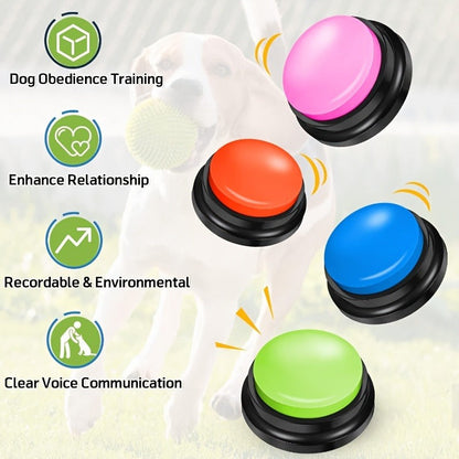 Dog Communication Buttons for Talking - Pet Training Buttons with Mat, Recordable Dog Talking Button Set, Durable Easy-Clean, No Battery Required