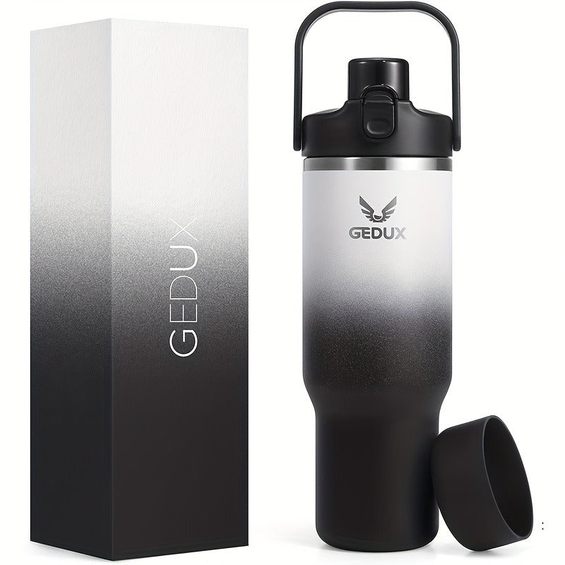 Insulated Water Bottle 32oz 40oz Stainless Steel Leak-Proof Sports Water Bottle with Handle Matte Finish Vacuum Thermos for Gym Hiking Camping Office Travel