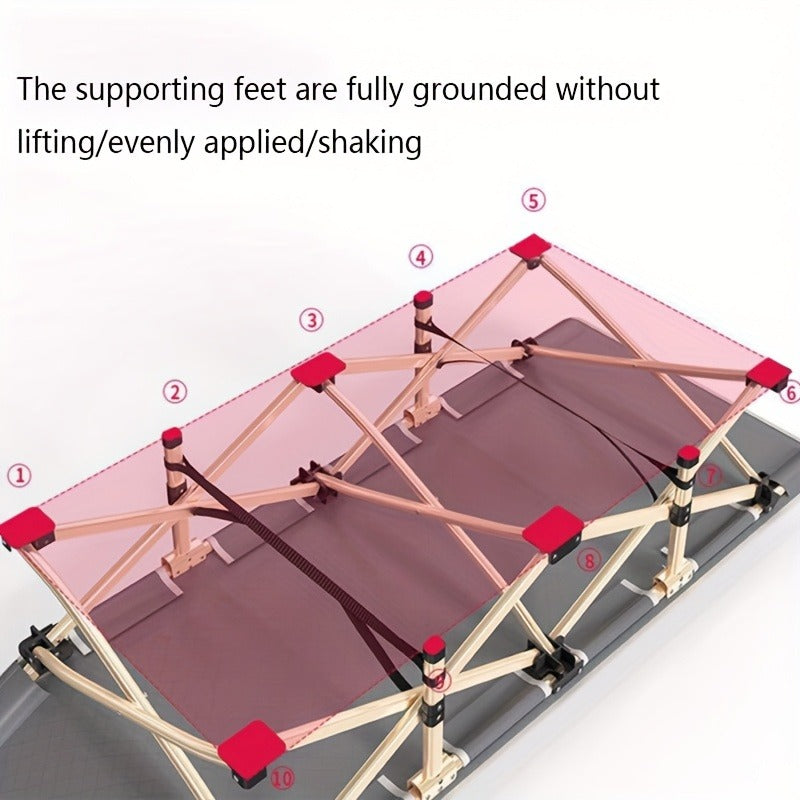 Folding Camping Bed Heavy Duty 450/500/600 lbs – 75 Inch Portable Foldable Guest Bed with Flip Mattress & Carry Bag, Outdoor Cot for Adults Travelers Garden Backyard