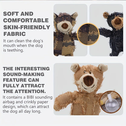 Squeaky Dog Toys 6 Pack - Plush Stuffless Chew Toys for Small Medium Large Dogs, Durable Teething Toys for Aggressive Chewers, Interactive Puppy Toys for Boredom & Mental Stimulation, Random Color