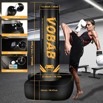 70-Inch Freestanding Punching Bag with Stand for Adults – MMA, Muay Thai, Karate & Boxing Training, Men & Women