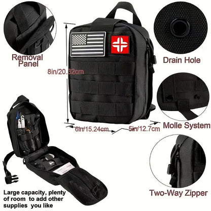 Survival Kit 160-in-1 Professional Emergency Gear with MOLLE Tactical Bag for Camping Hiking Hunting Outdoor Adventure Men