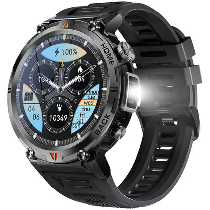 EIGIIS KE3 Rugged Smartwatch for Men – Wireless Calling, HD 1.45" Screen, LED Light, Fitness Tracker, iPhone & Android