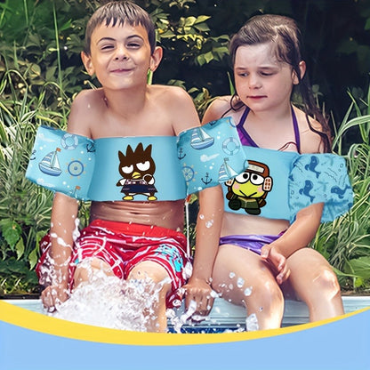 Kids Swim Vest Toddler Floatation Jacket - Sanrio Keroppi Pattern Adjustable Swimming Float Vest for Boys Girls Ages 1-9, Lightweight Life Jacket with Safety Straps for Pool Beach Lake Water Play