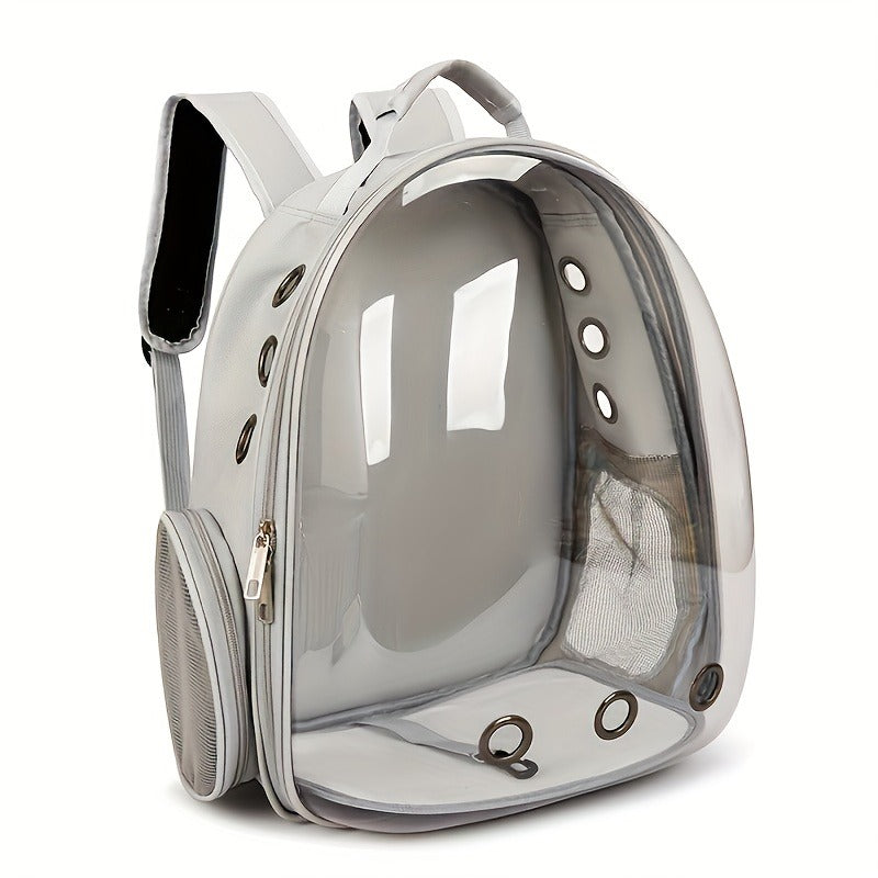 Space Capsule Pet Backpack Carrier for Cats & Small Dogs - Portable Double Shoulder Bag with Bubble Window, Breathable Lightweight Travel Backpack for Pets, Hands-Free Cat Carrier Bag, Black
