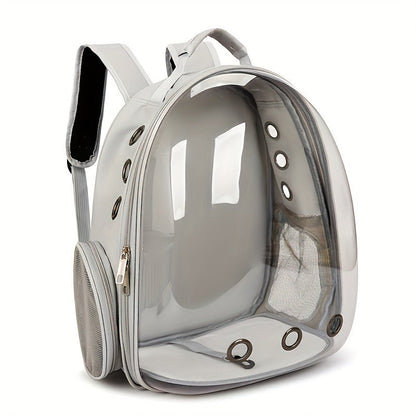 Space Capsule Pet Backpack Carrier for Cats & Small Dogs - Portable Double Shoulder Bag with Bubble Window, Breathable Lightweight Travel Backpack for Pets, Hands-Free Cat Carrier Bag, Black