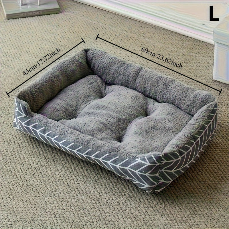 Pet Bed All-Season Soft Sleeping Pad for Cats & Dogs Breathable Washable Mat 4 Sizes M L XL XXL Fits All Breeds Grey Stripes Yellow Chicken
