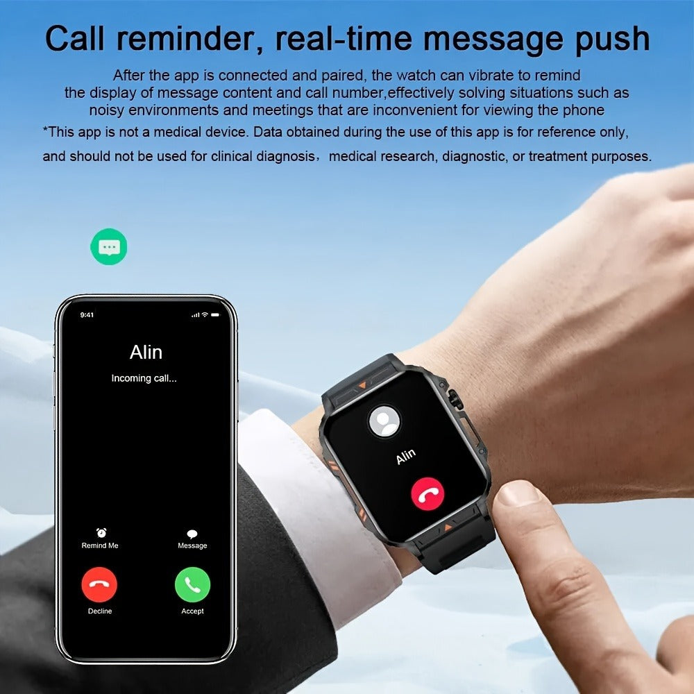 Smartwatch with Wireless Calling – 1.95" HD Display, 100+ Sport Modes, IP68 Waterproof, Step & Calorie Tracker | SENBONO Men & Women