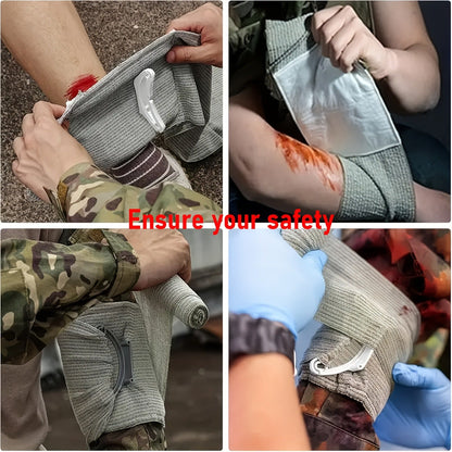 Hemostatic Bandages 6-Pack – 4-Inch Vacuum-Sealed Emergency Pressure Bandages for Wound Care, Bleeding Control, Outdoor First Aid, Hiking, Camping & Survival Preparedness