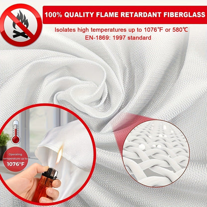 Fire Blanket 4-Pack Fiberglass Emergency Flame Retardant – Heat Resistant Fire Safety Blankets for Home, Kitchen, Camping & Hiking | Compact & Portable