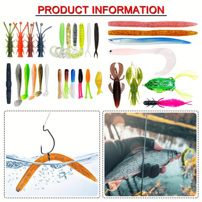 491-Piece Fishing Lures Kit – Complete Tackle Box Set with Soft Lures, Sinker Weights, Hooks, Jigs, Spinnerbait, Crankbait, Minnow & Plier for Freshwater & Saltwater | Fishing Gifts for Men