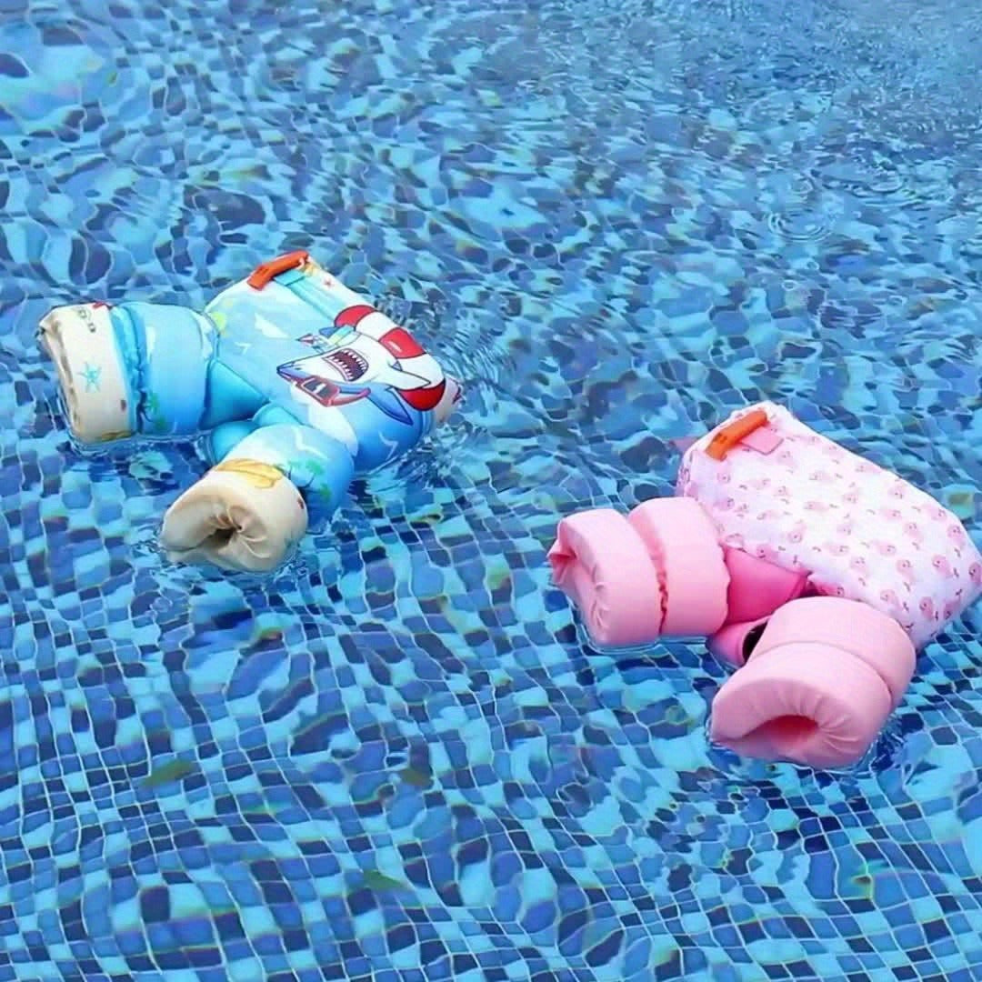 Toddler Swim Vest for Kids Ages 1-9 – Cute Blue Cartoon Cat Pattern, Lightweight Floating Jacket Adjustable Straps for Boys Girls 20-66lbs Pool Beach Safety