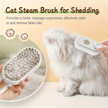 Cat Grooming Steam Brush - Self-Cleaning 4-in-1 Pet Brush with Spray for Cats & Dogs Shedding Grooming Control Deshedding Tool