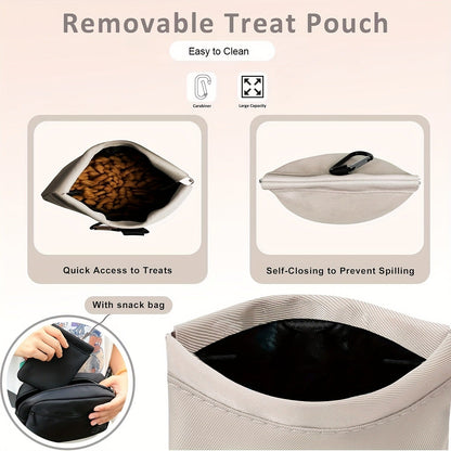 Dog Treat Pouch for Training - Waist Belt Bag with Poop Bag Dispenser, Detachable Treat Bag & Carabiner - Dog Walking Bag for Puppy Training Rewards, Fits Phone, Keys & Water Bottle