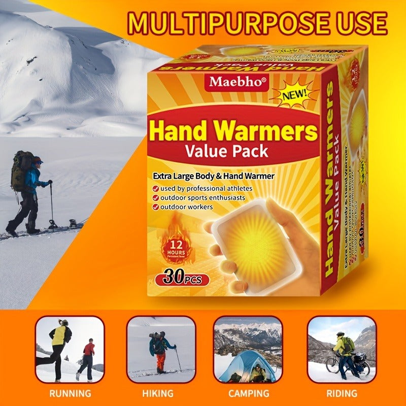 Heat Patches Self-Heating Body Warmers – No Battery Needed, Iron-Based Air-Activated Warming Pads for Back, Neck & Body, Long-Lasting Heat for Winter Sports, Outdoor Activities & Cold Weather Relief