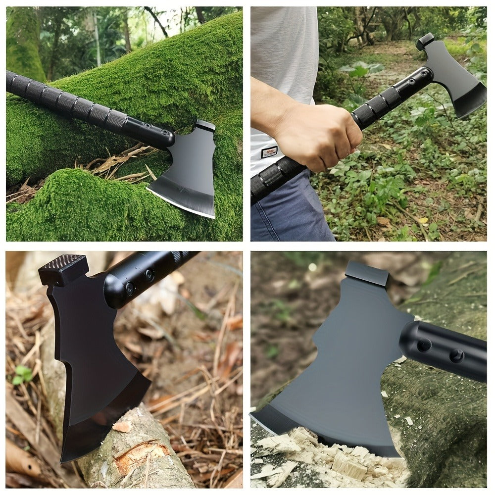 Survival Hatchet Camping Axe Multitool Folding Axe with Hammer Magnesium Fire Starter Flint Rod Emergency Breaching Tool for Camping Hiking Off-Road Outdoor Adventures Multiple Styles