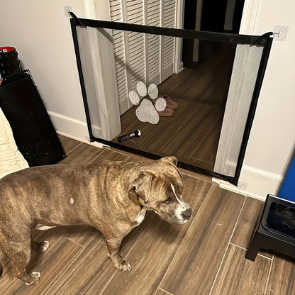 Pet Gate Folding Mesh Dog Safety Fence Isolation Net - Portable Collapsible Pet Barrier for Doorways Stairs Cars, Indoor Outdoor Dog Cat Protection Gate, Small Large Size Available
