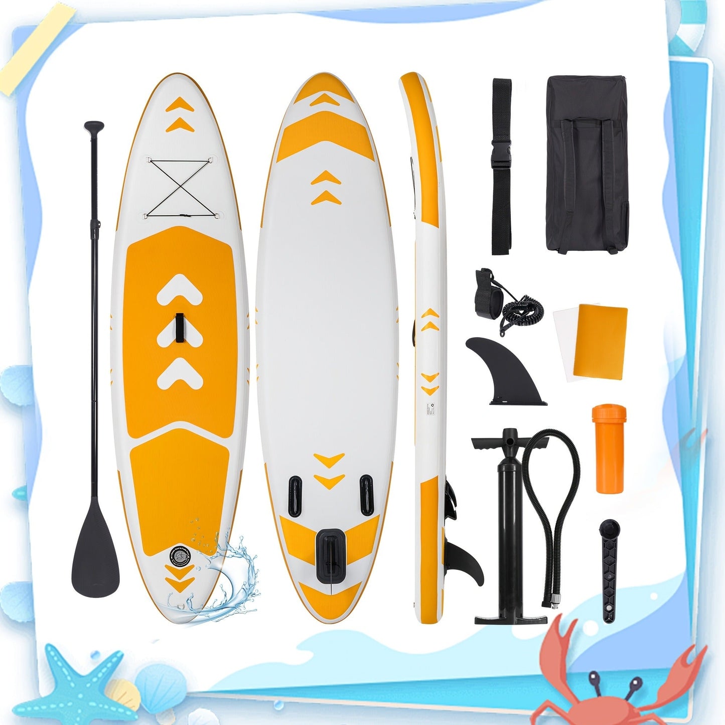 SUP Board 6 Inch Thick 120"x30" – Inflatable Stand Up Paddle Board 375lbs, 2+1 Fin Setup, Full Accessories Kit for Adults Youth Fishing Yoga Surfing Kayak