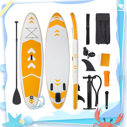 SUP Board 6 Inch Thick 120"x30" – Inflatable Stand Up Paddle Board 375lbs, 2+1 Fin Setup, Full Accessories Kit for Adults Youth Fishing Yoga Surfing Kayak