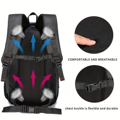Hiking Backpack Large Capacity for Men & Women – Lightweight Durable Polyester Travel Pack with Adjustable Shoulder Straps, Ideal for Camping, Outdoors & Commuting