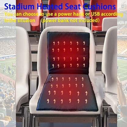 USB Heated Seat Cushion Foldable Heating Pad with 3 Adjustable Heat Modes – Portable Electric Warming Cushion for Stadium, Camping, Office & Outdoor Use, Available in 1pc & 2pcs (USB Power, No Battery)