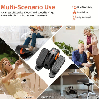 Under Desk Elliptical Machine Fully Assembled Quiet Portable Seated Pedal Exerciser with Remote Control 12 Adjustable Speeds for Home Office Workout Low Impact Leg Exercise Equipment