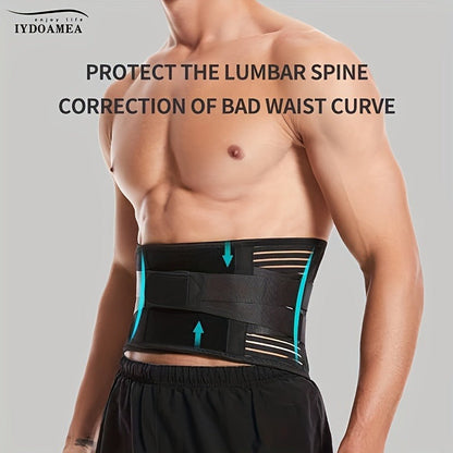 Lumbar Support Belt with 6 Stays & 16-Hole Mesh – Breathable Back Brace for Men Women, Anti-Skid Waist Support for Work, Sciatica & Lower Back Pain Relief
