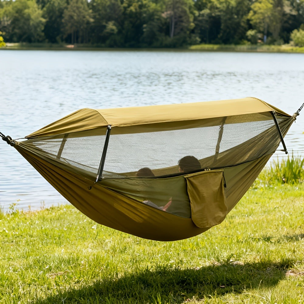 Camping Hammock with Mosquito Net, 210T Nylon, 265lbs Cap.