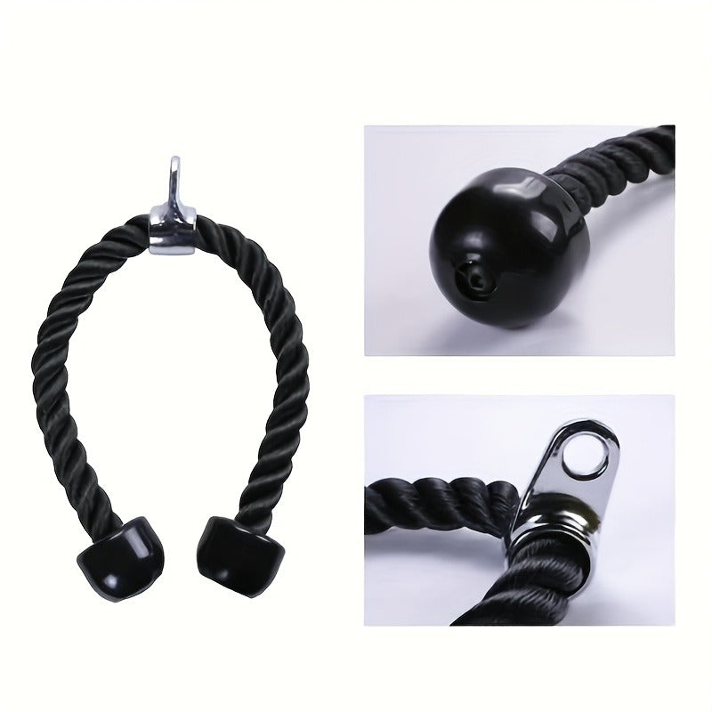 Tricep Rope Cable Attachment 27.5" – Heavy Duty Push Pull Down Rope for Strength Training, Gym & Home Workout, Arm Muscle Builder for Men Women