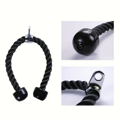 Tricep Rope Cable Attachment 27.5" – Heavy Duty Push Pull Down Rope for Strength Training, Gym & Home Workout, Arm Muscle Builder for Men Women