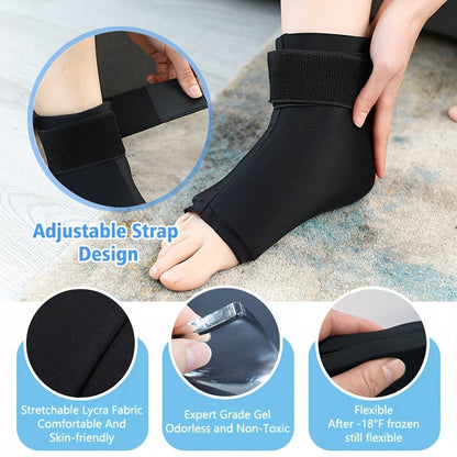 Ankle Ice Wrap Reusable Gel Ice Pack Hot Cold Compress Adjustable Strap