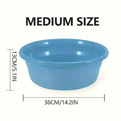 Plastic Wash Basin 12 Quart Stackable Round Tub - Portable Household Washing Bowl for Kitchen, Camping, Face Washing, Fruit & Vegetable Cleaning, Dish Washing & Bottle Rinsing, 4 Colors, Small to Oversized