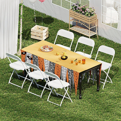 Commercial Folding Chairs Stackable – 350lb Heavy Duty Steel Frame, Weather Resistant Plastic, Indoor & Outdoor Event Seating – White or Black, 4 to 20 Pack for Weddings & Parties