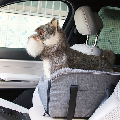 Pet Travel Bag & Car Seat for Small Medium Dogs Cats - Portable Polyester Carrier with Secure Buckle Closure, Cozy Soft-Sided Dog Cat Travel Tote Bag for Road Trips, Vet Visits & Daily Commutes, Grey