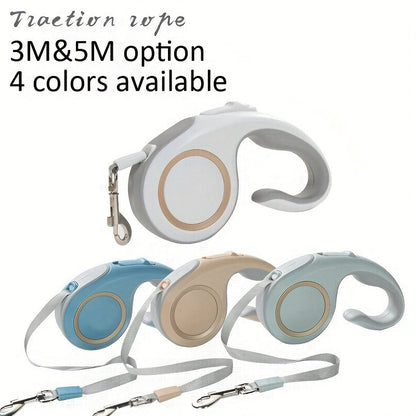 Retractable Dog Leash 16Ft – 360° Tangle-Free with One-Key Lock & Ergonomic C-Shaped Handle | M & L | 3 Colors