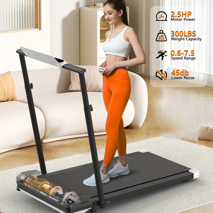Incline Foldable Treadmill Walking Pad – 300lb Capacity, Portable with Handles, Under Desk Compact Design for Home & Office Use – 3 Model Options