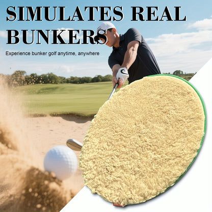 Golf Bunker Practice Mat 19.69x19.69 Inch with 2 PU Balls Realistic Sand Bunker and Putting Simulator Non-Slip TPR Bottom for Backyard Indoor Use Improves Swing Consistency Gift for Golf Enthusiasts