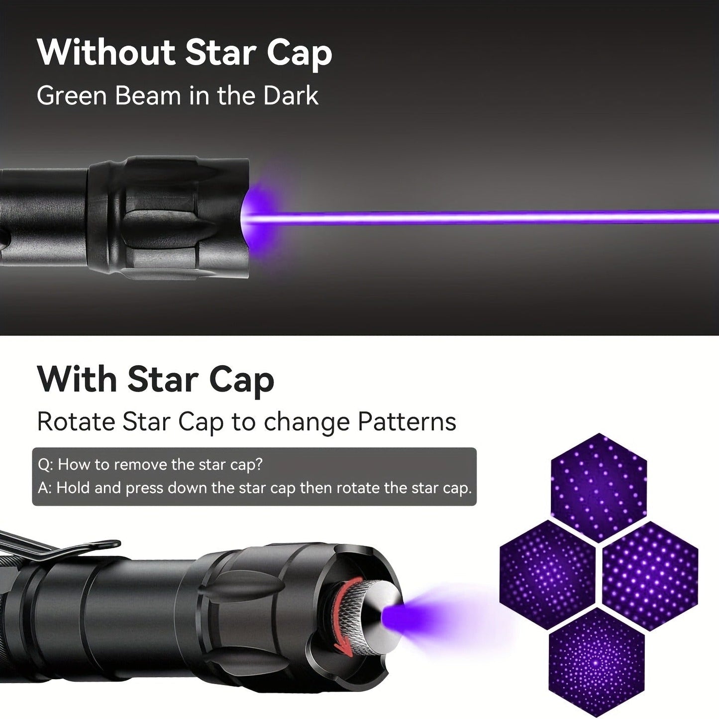 Tactical Laser Pointer with Battery & Charger, Red Green Purple