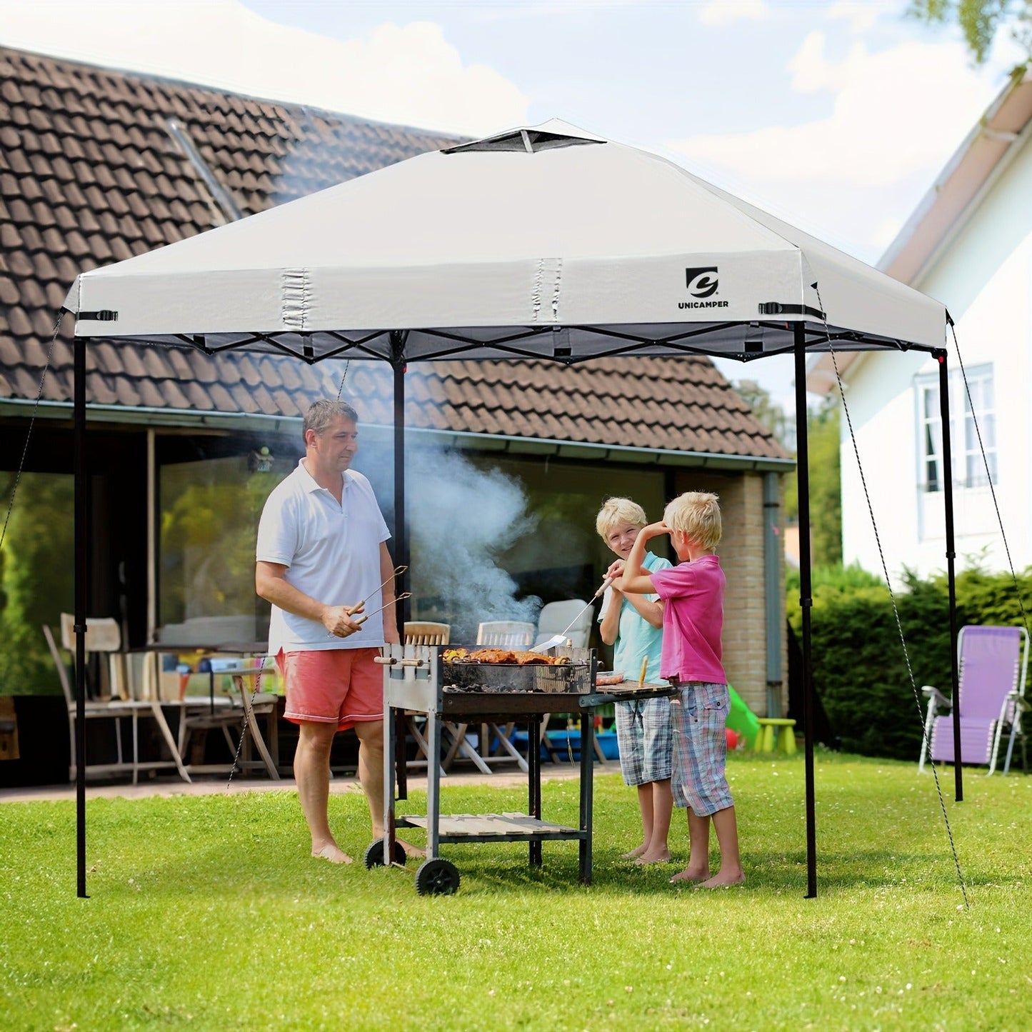 10x10 Canopy Replacement Top Cover for Straight Leg Tents – Ventilation Ports, Instant Shade, 11 Color Options – Waterproof Pop-Up Canopy Top for Camping, Outdoor Events & Backyard (Top Cover Only)