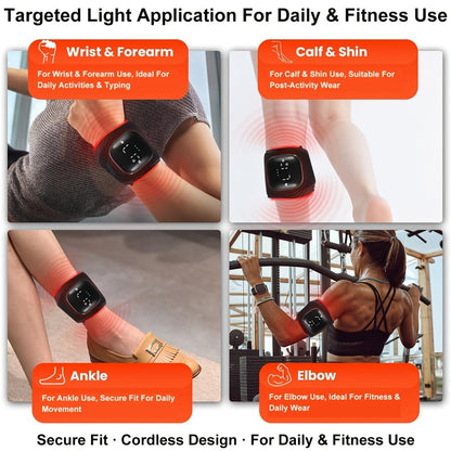 Red Light Therapy Wrist Wrap 660nm 850nm - Infrared LED Wrist Brace with Vibration for Hand & Wrist Pain Relief, Adjustable Strap Fits Left & Right Hand, Unisex Wearable Recovery Device for Office & Daily Use