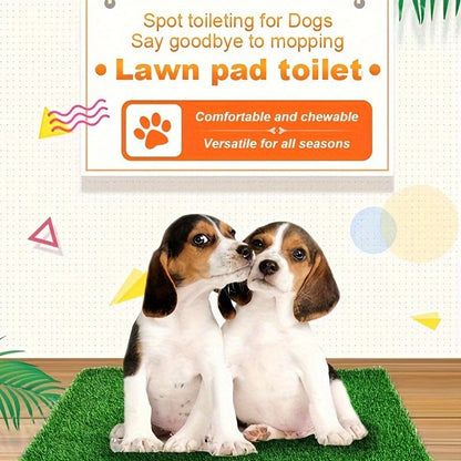Reusable Dog Potty Training Pad - Washable Artificial Grass Mat, Anti-Odor, Indoor Outdoor Pet Toilet Pad for Dogs Cats, M & L Sizes