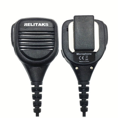 RELITAKS Handheld Two-Way Radio Speaker Mic – K-Head Connector, Coiled Cord, Compatible with Baofeng, TYT & More, No Battery