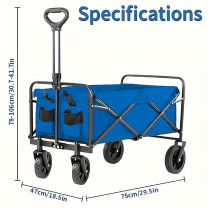 Heavy-Duty Folding Utility Cart 450LBS Iron Frame 800D Oxford No Assembly